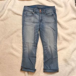 American Eagle artist crop jeans